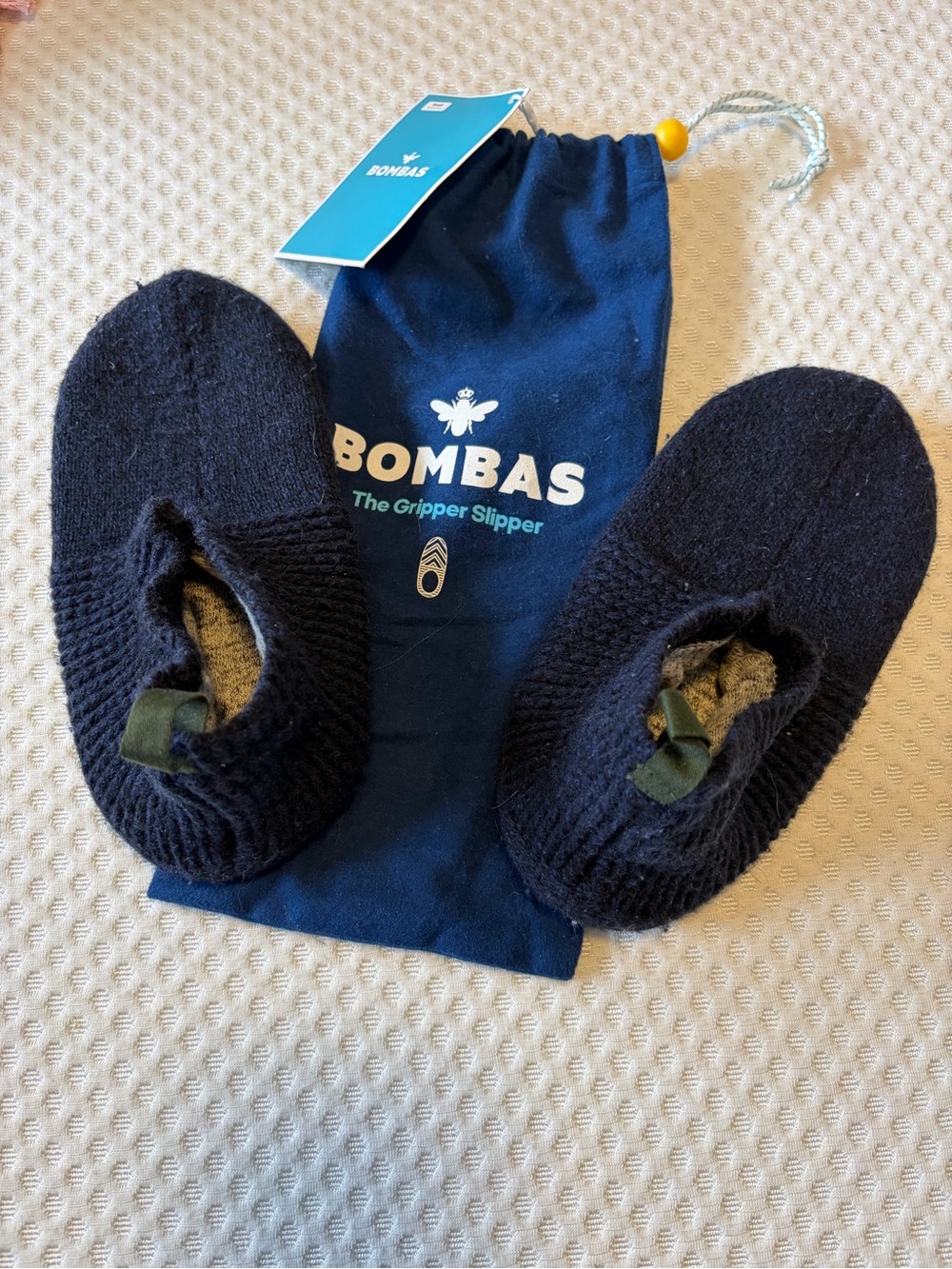Bombas Navy Blue Gripper Slipper Socks